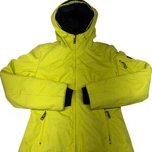 SKEA Ski Snow Winter Hooded Thermolite Full Zip Jacket Neon Yellow Women’s 6
